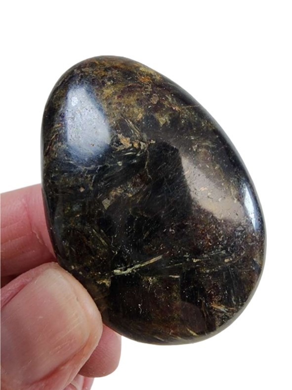 Arfvedsonite Crystal Polished Worry Stone 24.2 grams