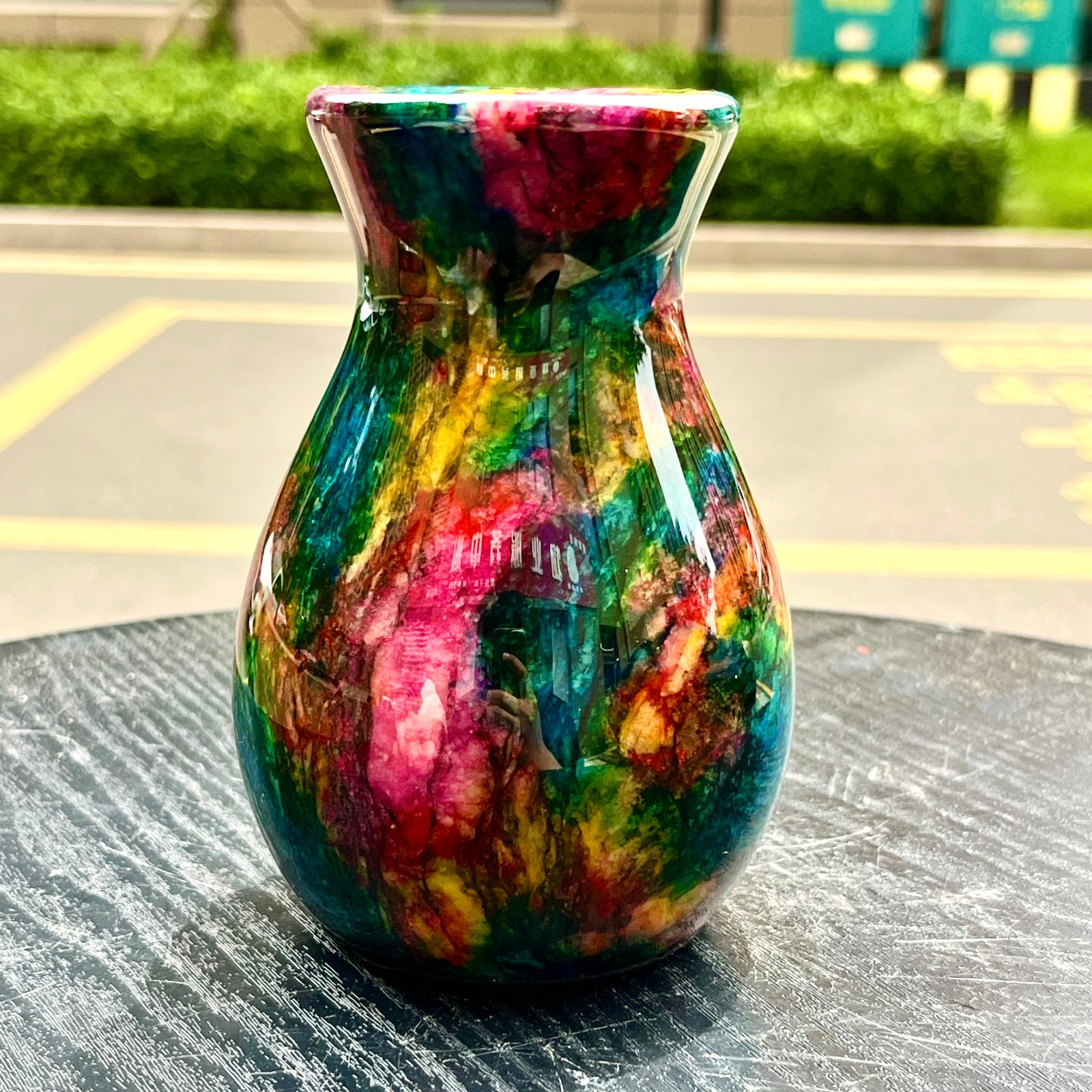 1.08LB Natural “Seven Colors Jade” vase specimen -Taiwan China