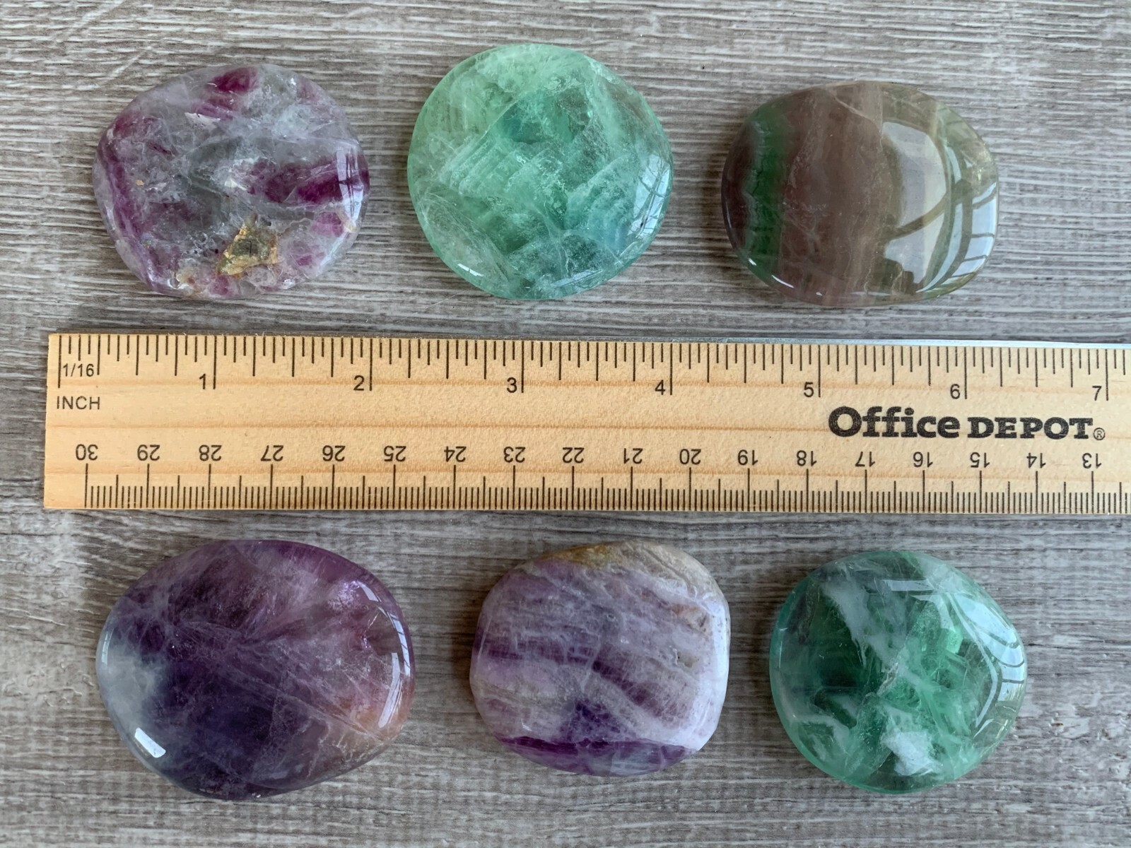 Fluorite Smooth Stone,1.5″-2″ Polished Fluorite Palm Stone, Wholesale Bulk Lot