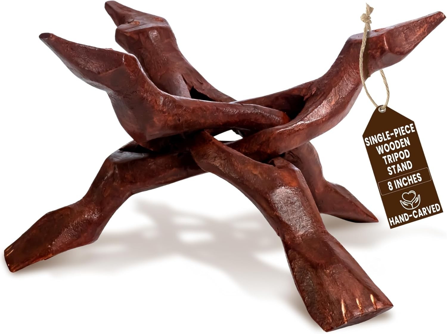 Wooden Tripod Stand – 8 Inch Display For Home Decor Abalone Shell Crystal Ball