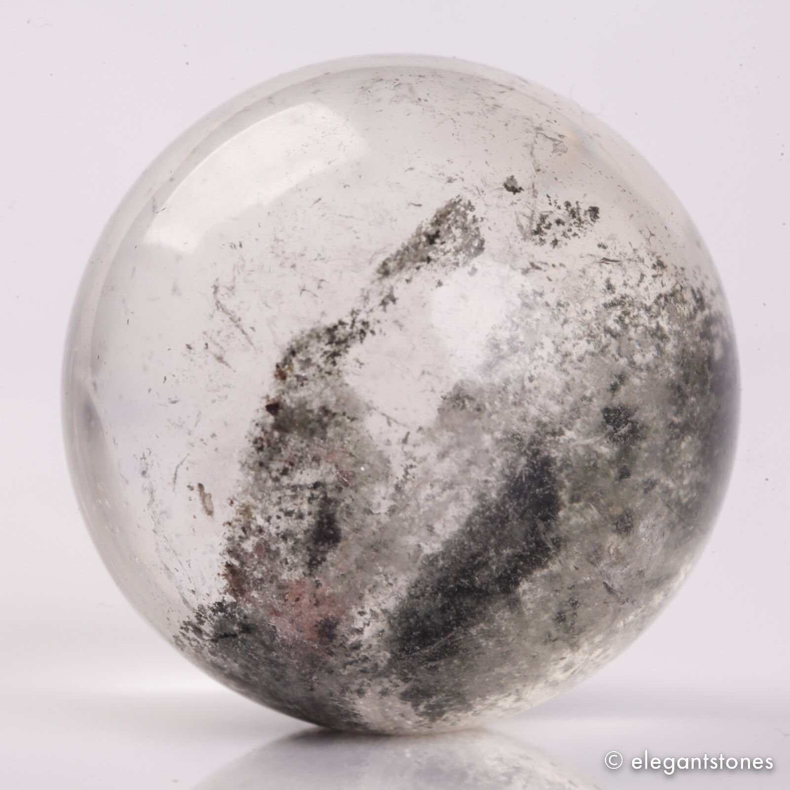 67g36mm Natural Garden/Phantom/Ghost/Lodolite Quartz Crystal Sphere Healing Ball