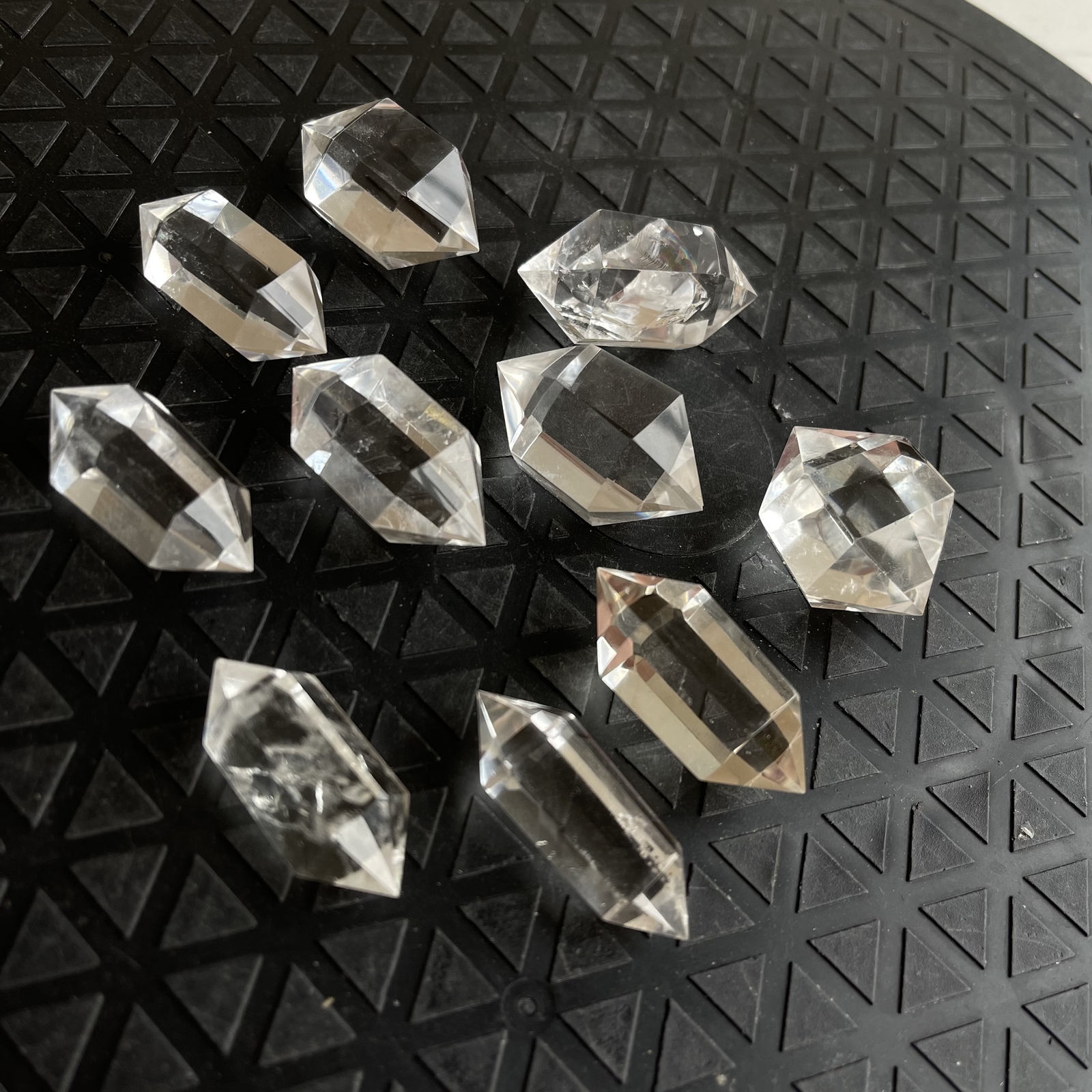 10pcs Natural clear quartz obelisk crystal double wand point healing 30-45mm