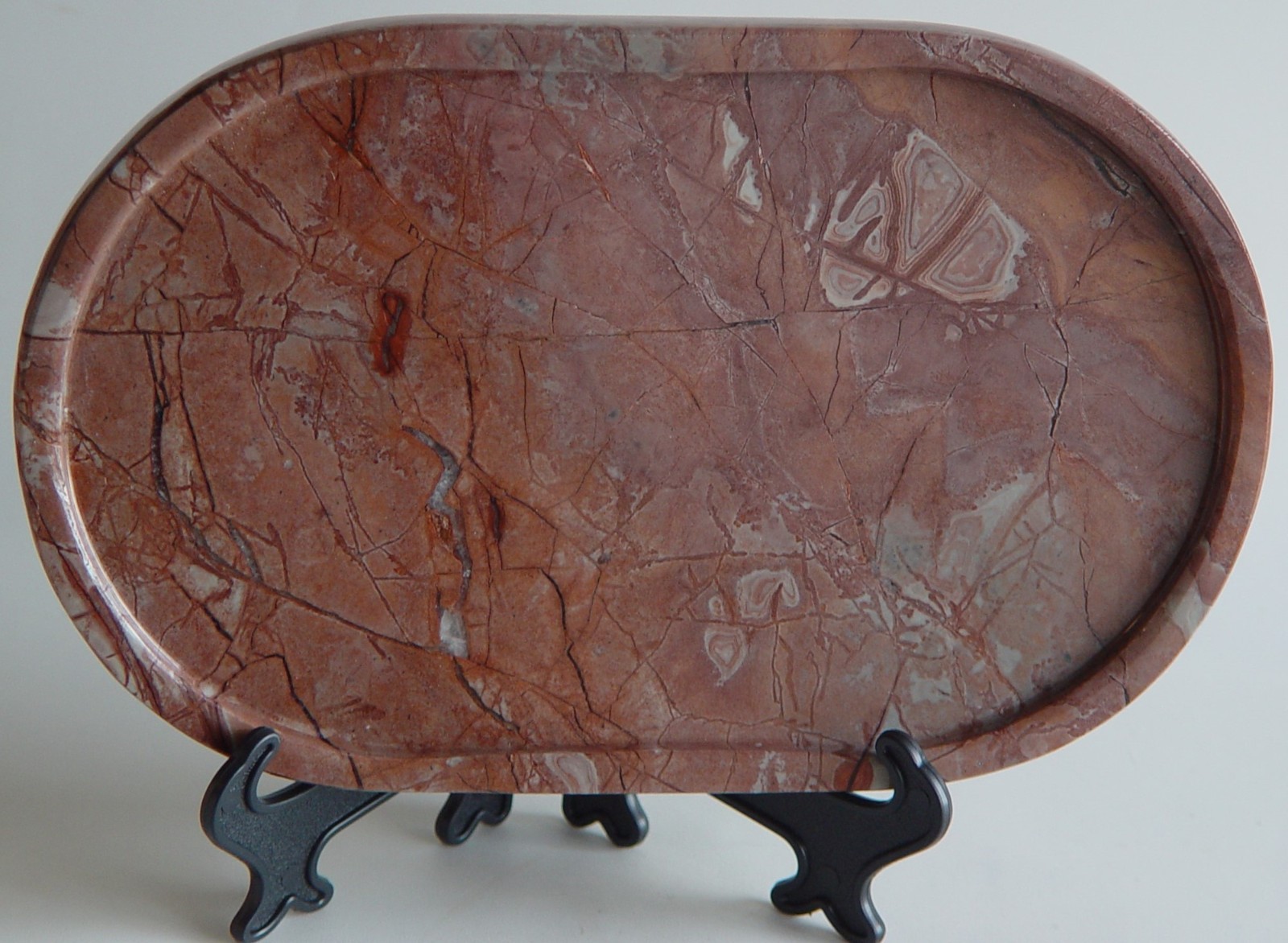9.25” Picture Jasper Tray Scenic Stone Dish (860g) Polished Display