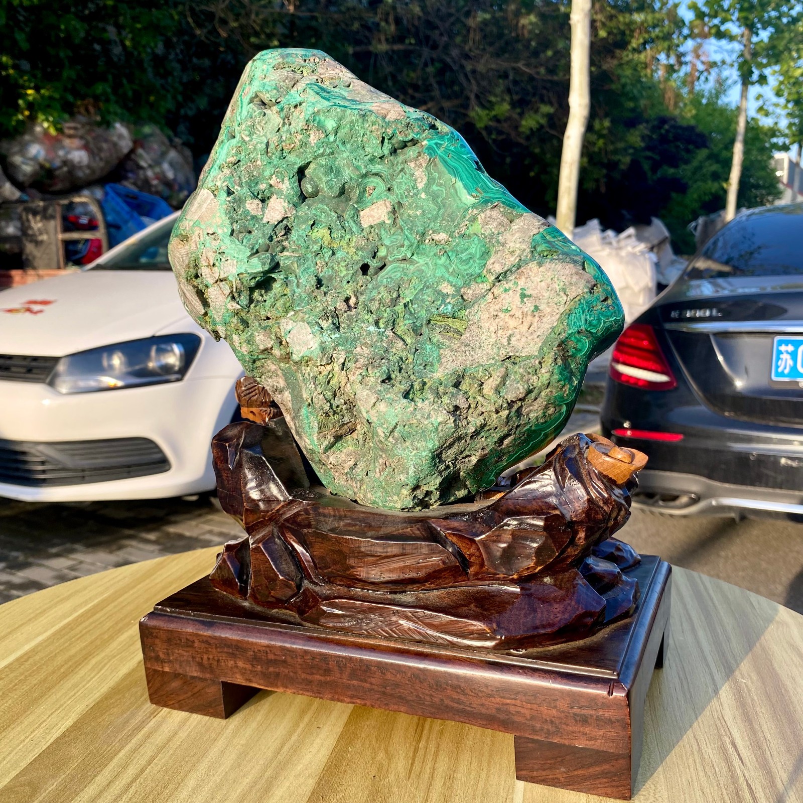 27.84LB Natural Polished Malachite Mineral freeform specimen Reiki Stone