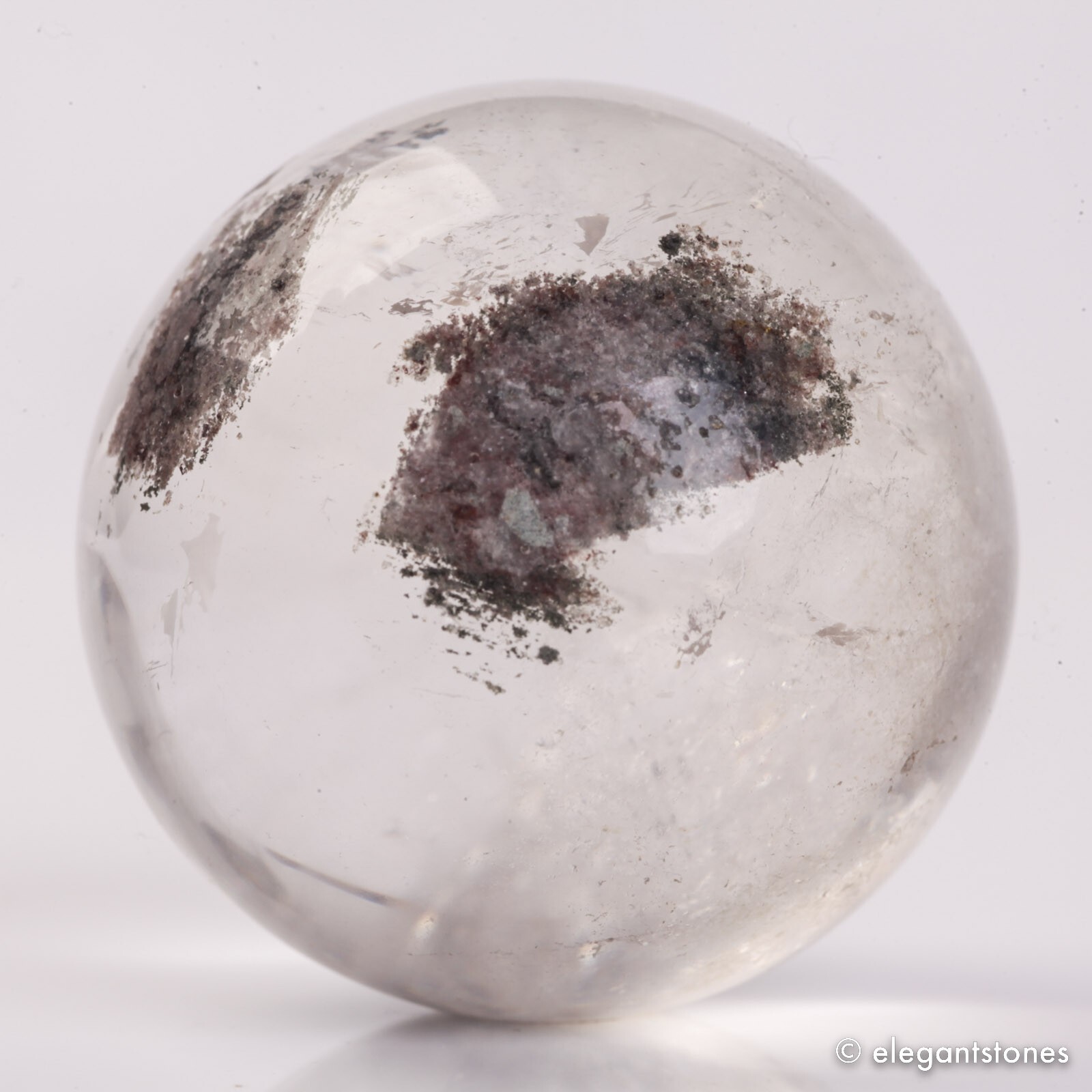 66g36mm Natural Garden/Phantom/Ghost/Lodolite Quartz Crystal Sphere Healing Ball