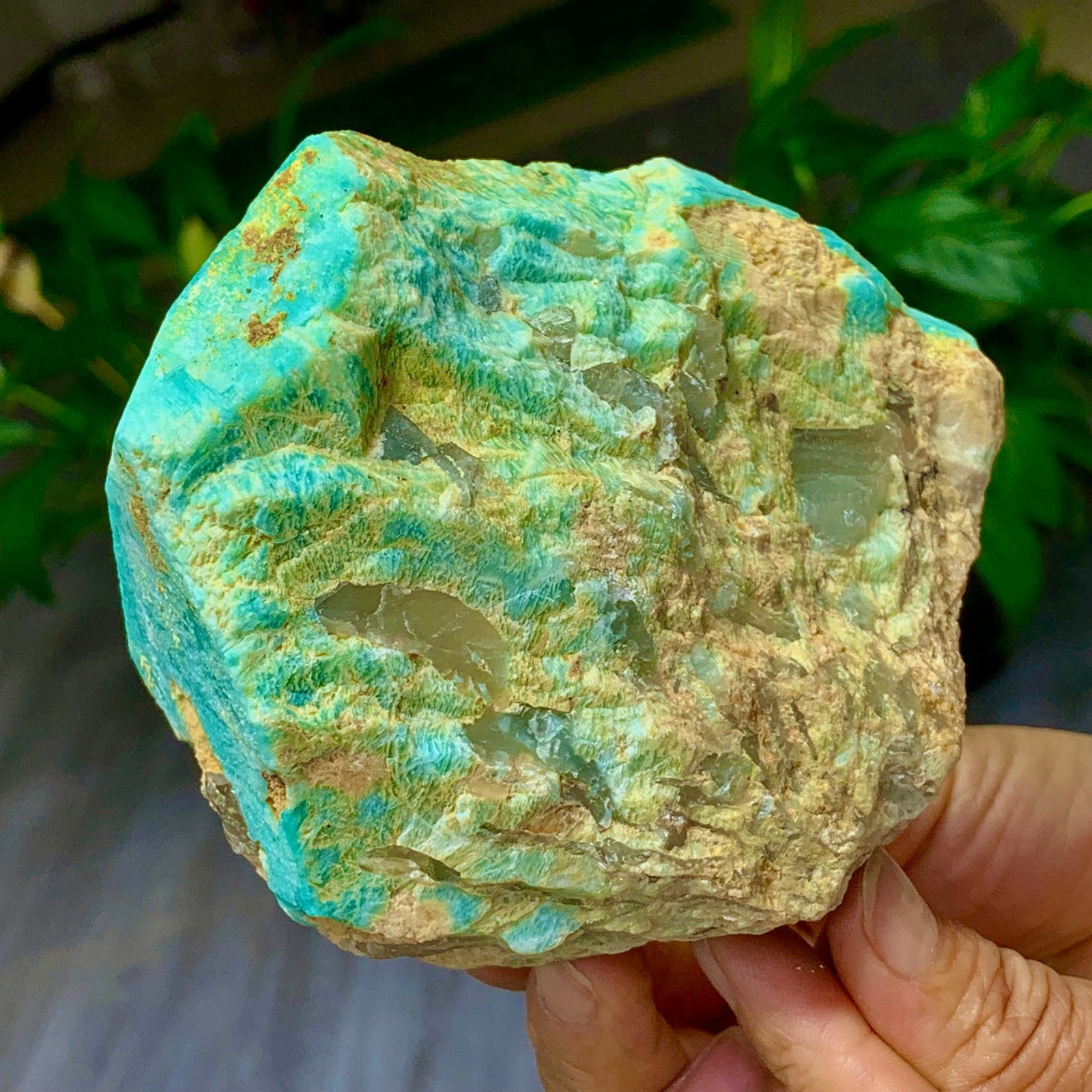 1.58LB Rare!! Natural beautiful Amazonite with Quartz Crystal Specimen Rough