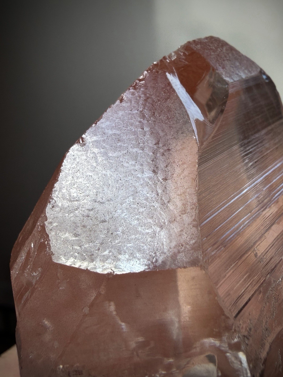 Strawberry Quartz Crystal Lemurian Quartz Window Quartz Natural Lemurian Brazil