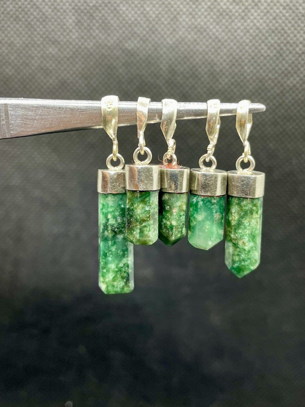 5 Pieces Beautiful Aventurine Pendants With Silver 925