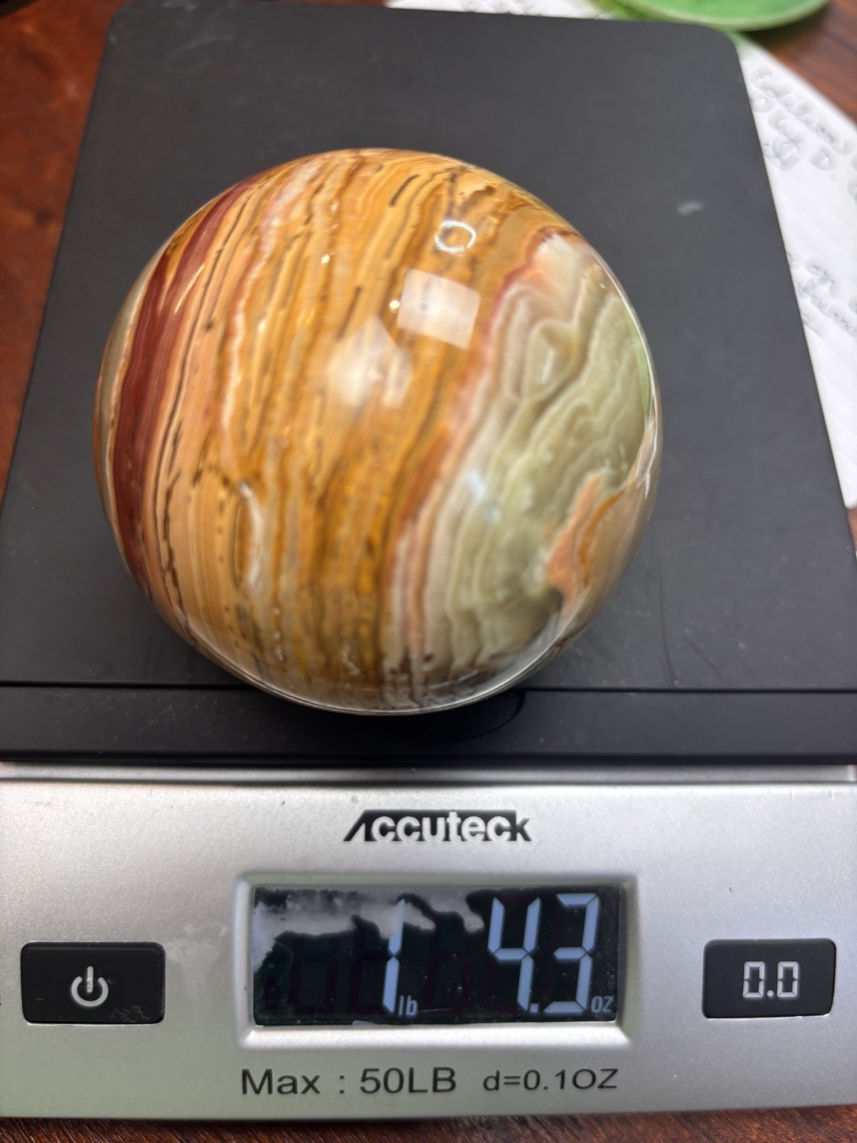 Banded Onyx sphere brown green combination Crystal Ball healing