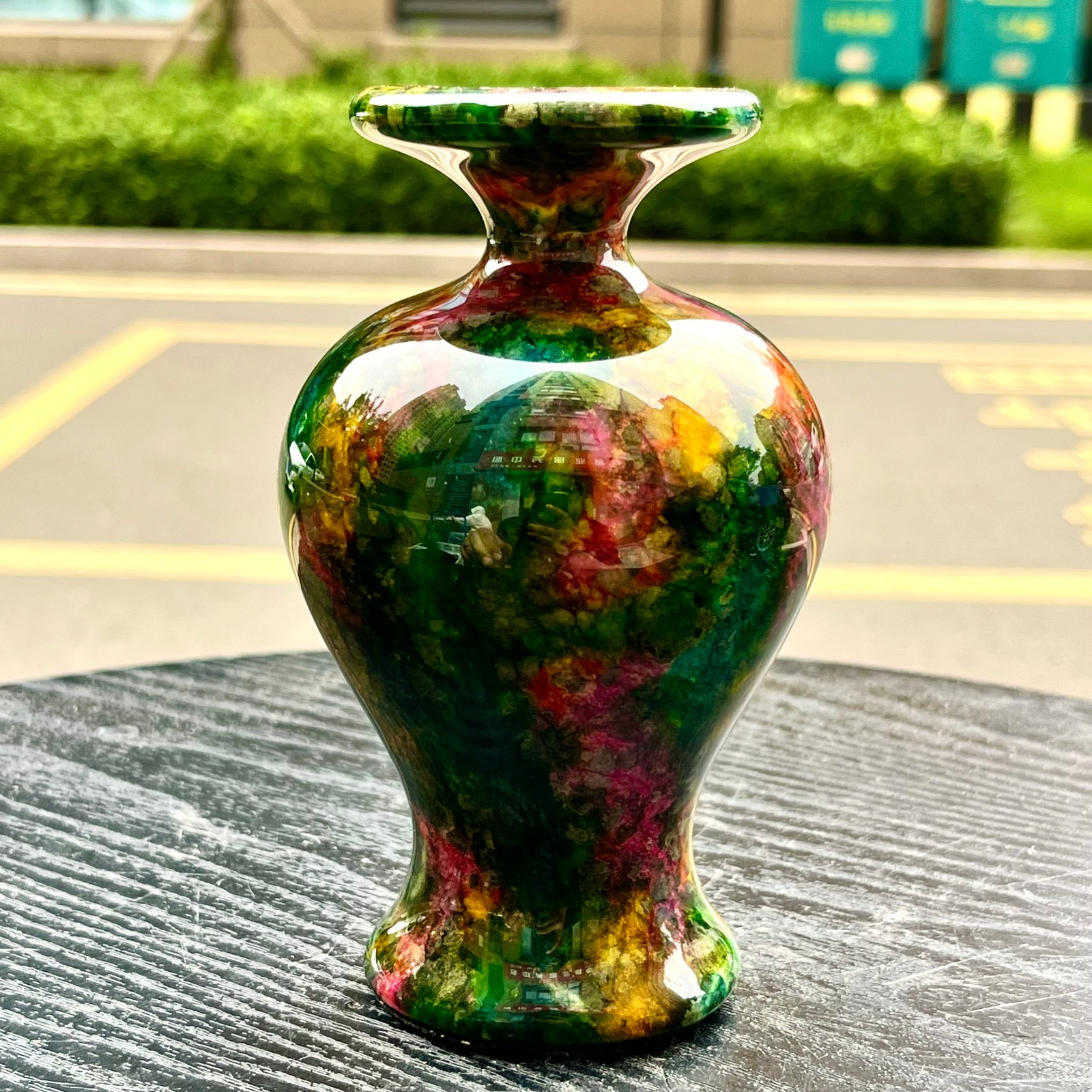 1.94LB Natural “Seven Colors Jade” vase specimen -Taiwan China