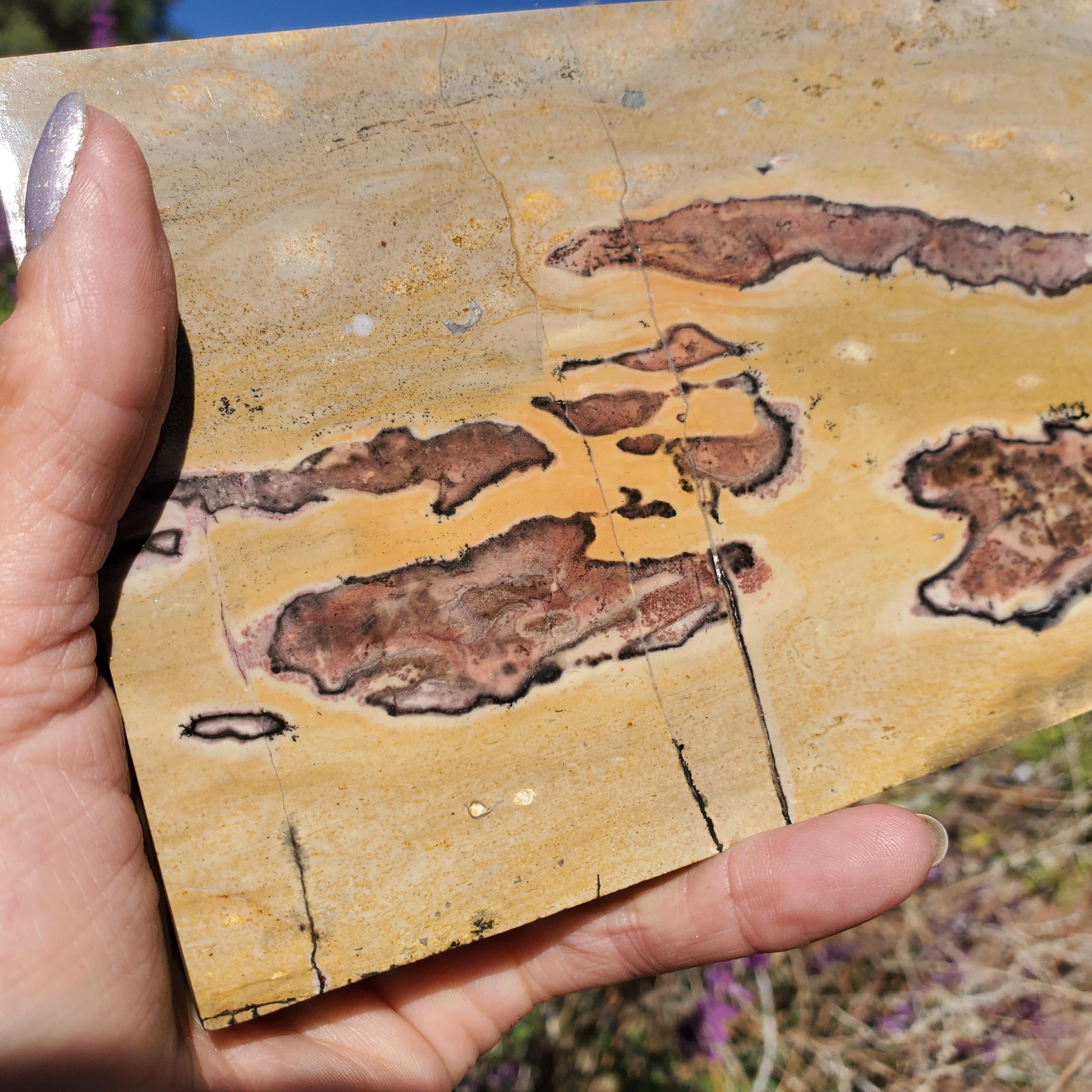 Picture Story Jasper Pastel Dendritic Display Crystal Tile Slab 922 grams