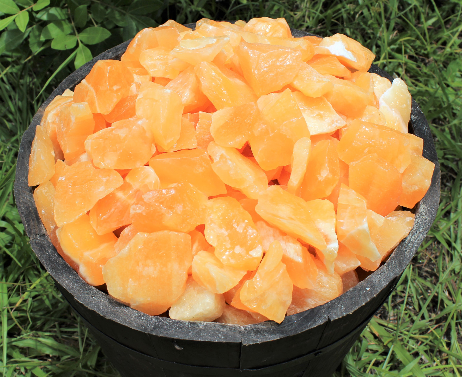 Rough Orange Calcite: 5 lb Wholesale Bulk Lot (Natural Raw Crystal Specimens)
