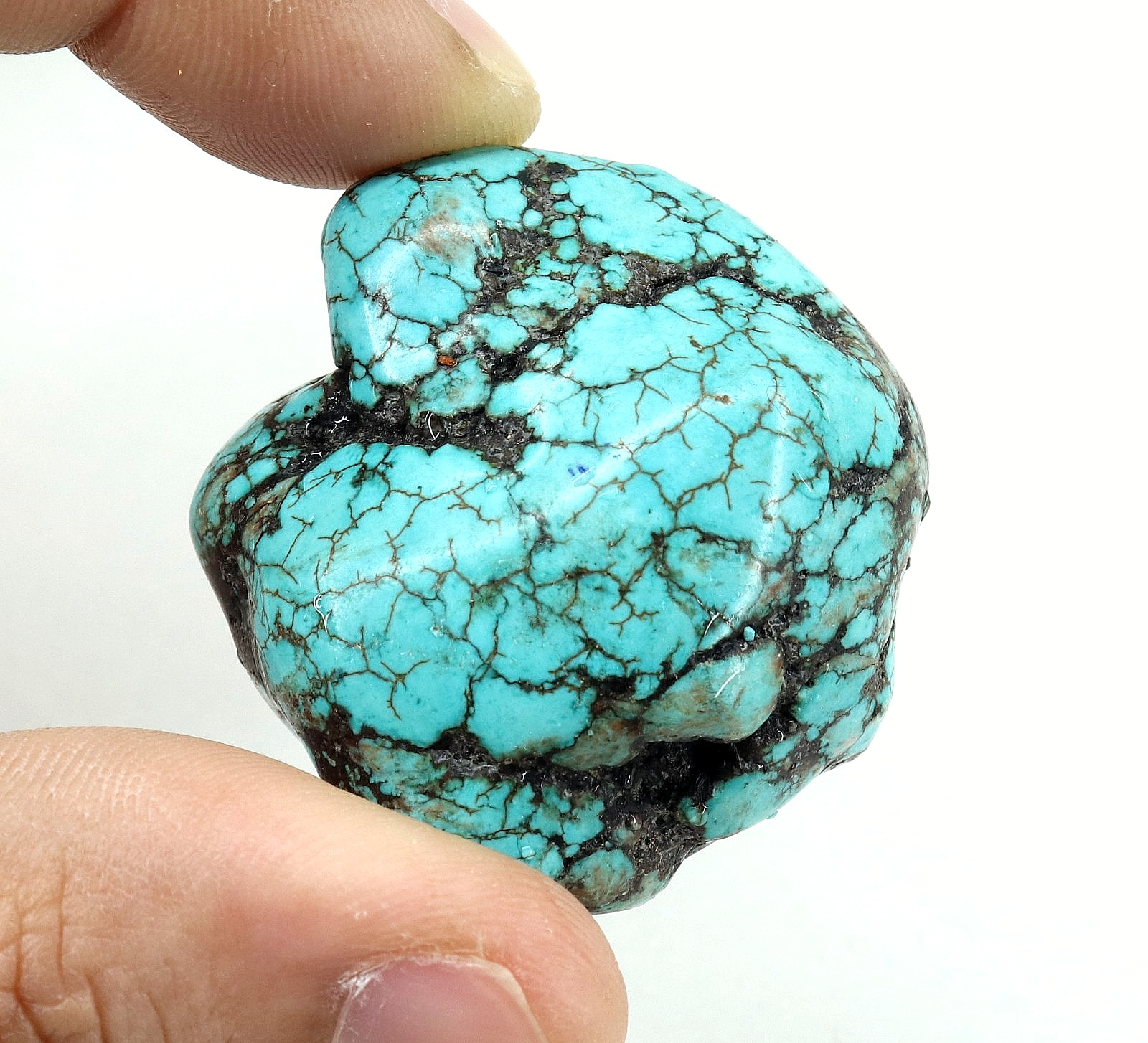 Natural Sky Blue Turquoise Tumble Certified Loose Gemstone Rough 133 Ct