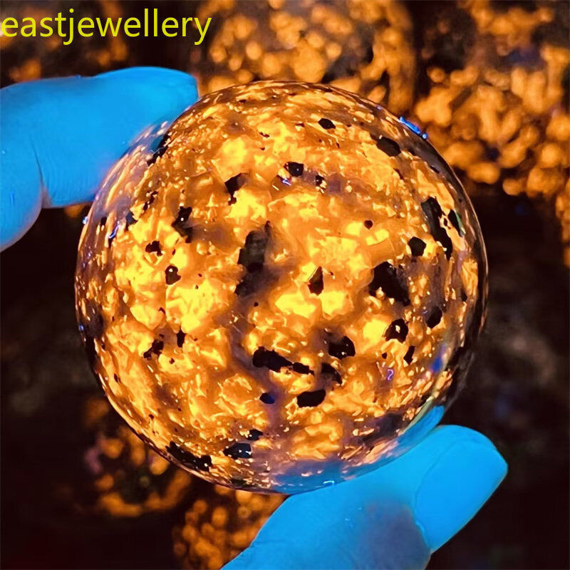 38mm+ Natural Yooperite Sphere quartz crystal Flame’s stone ball healing 1pc