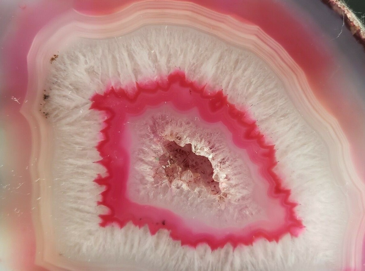 Cut Polished Dyed Pink Agate Geode – 1/4 Stone