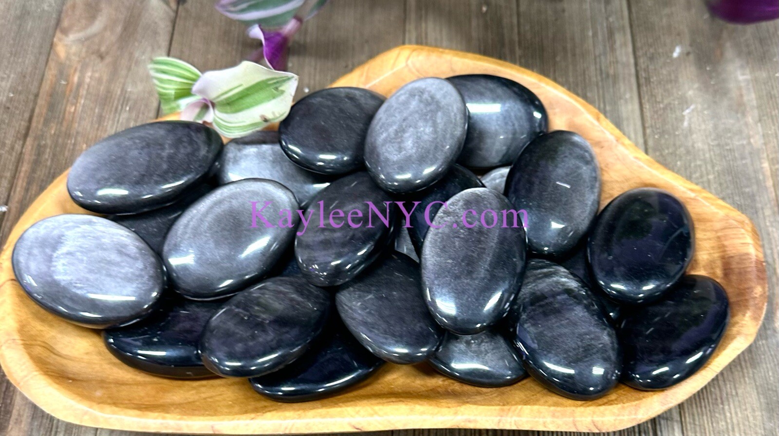 Wholesale 2 Lb Lot Natural Silver Sheen Obsidian Palm Stone Crystal Energy