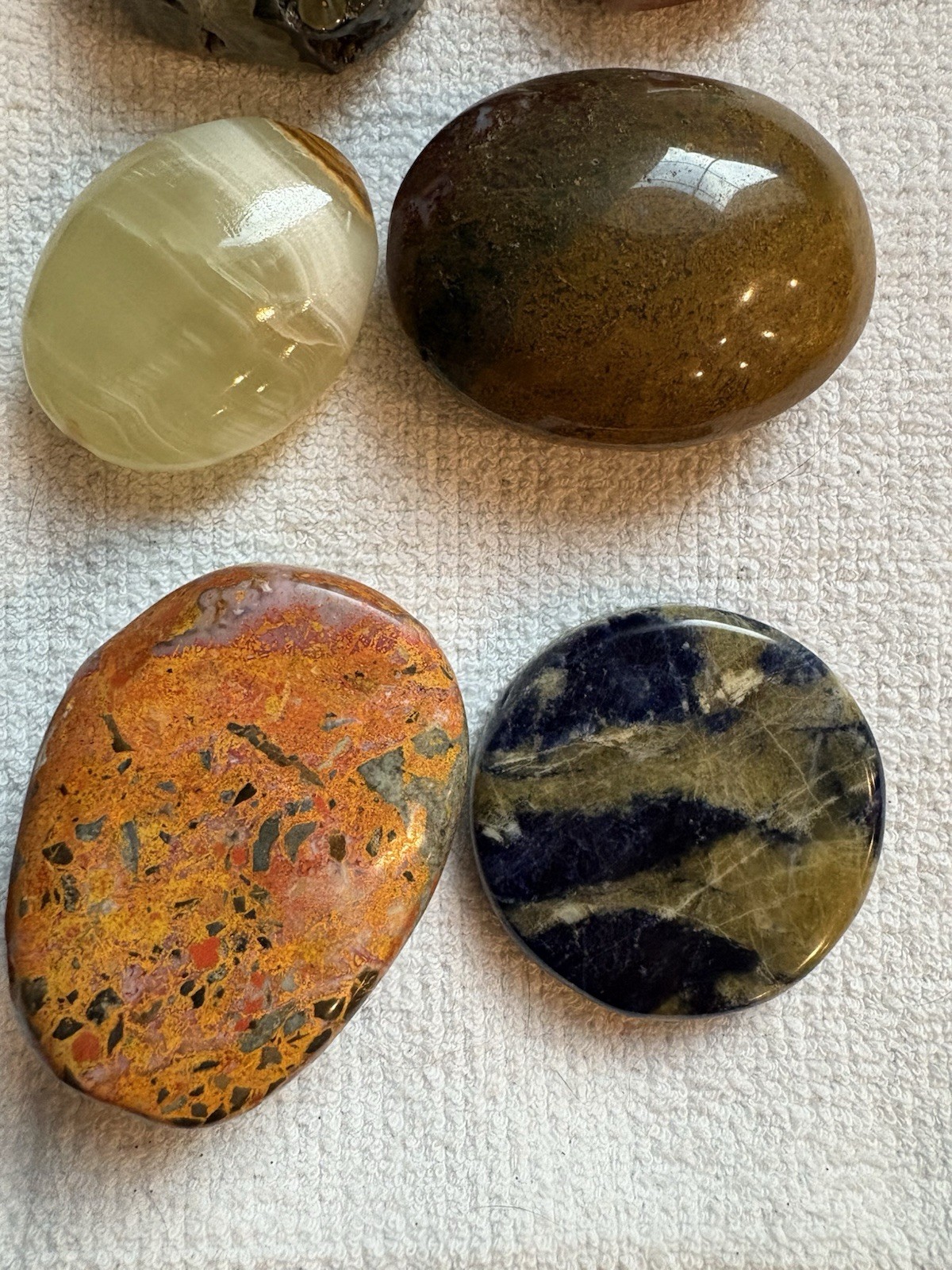 Lot If 12 Palm Worry Stones Misc Materials Reikee Meditation Healing Stones