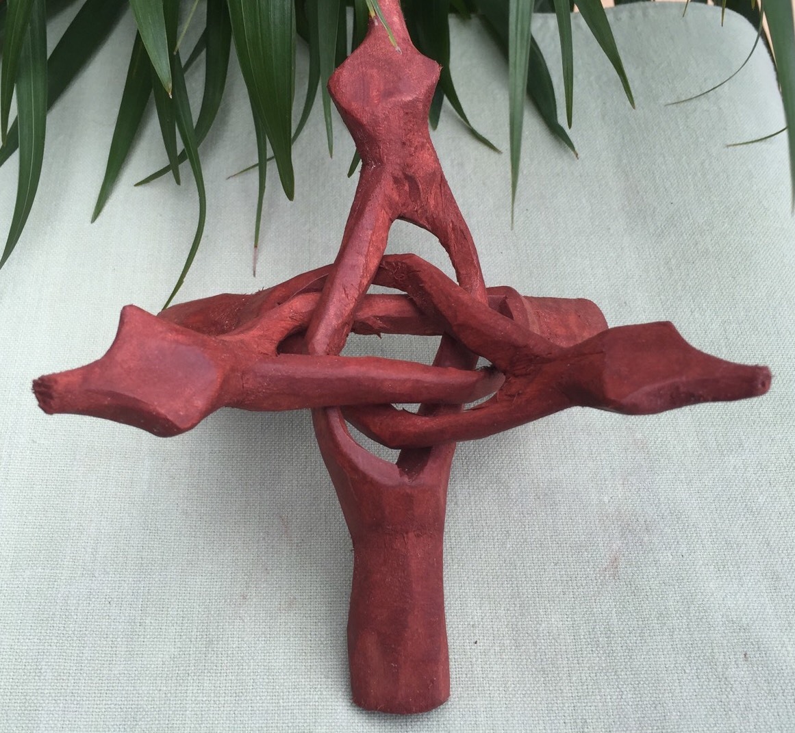 6″ Tripod Wood Stand Cobra Display Stand Gemstone Mineral Specimen Sphere Shell.