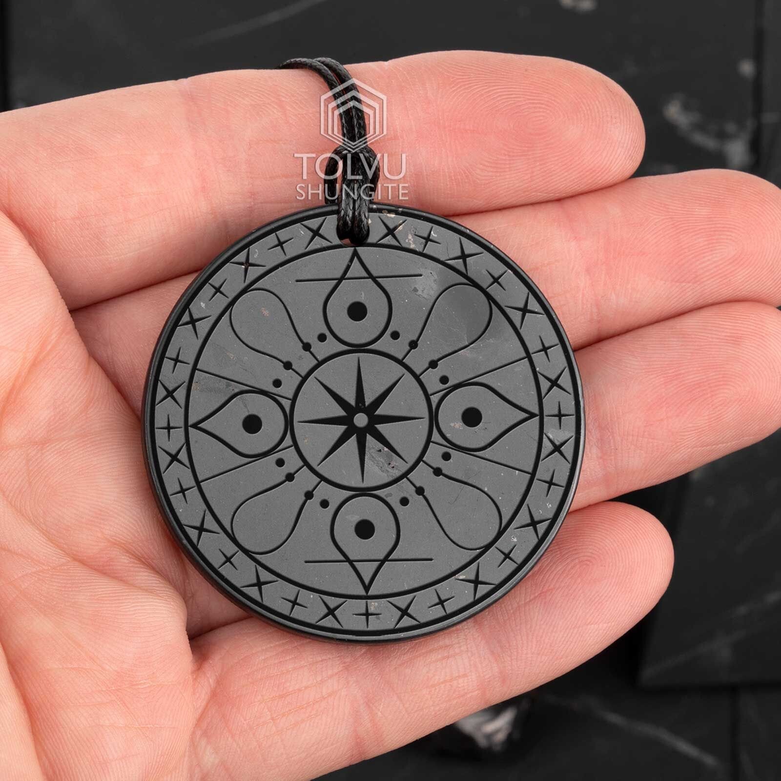 Shungite crystal pendant “Protection” amulet, Activator of vital energy, Tolvu