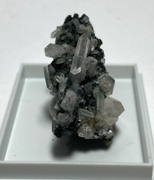 Quartz needles and Calcite Thumbnail from China