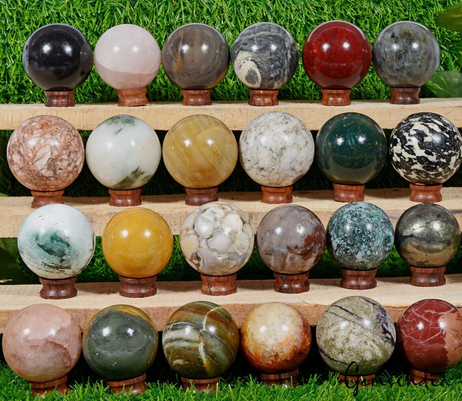 6.4 Kg/24 Pcs Natural Untreated Bi Color Multi Gems Huge Sphere Wholesale Lot