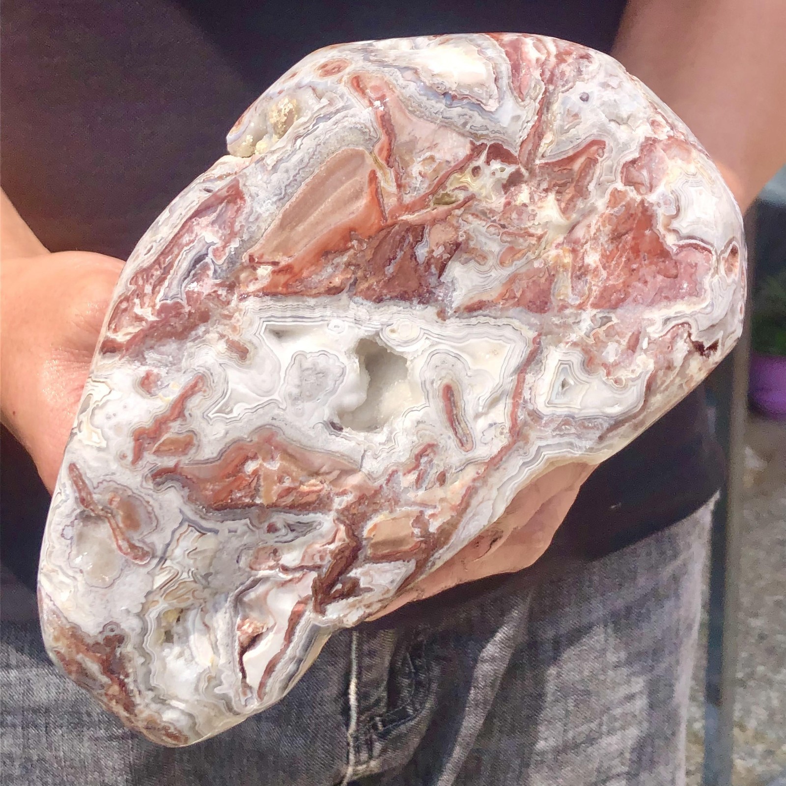 5.76lb Natural Crazy agate stone quartz crystal cluster mineral samples