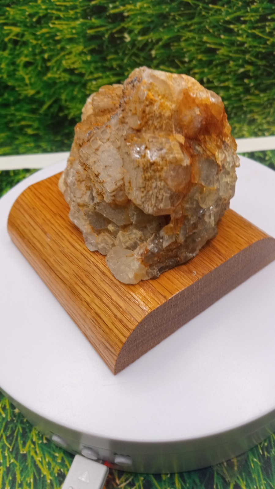 Calcite Cubes layered on Cherry Wood Stand ~ Southwest Colorado