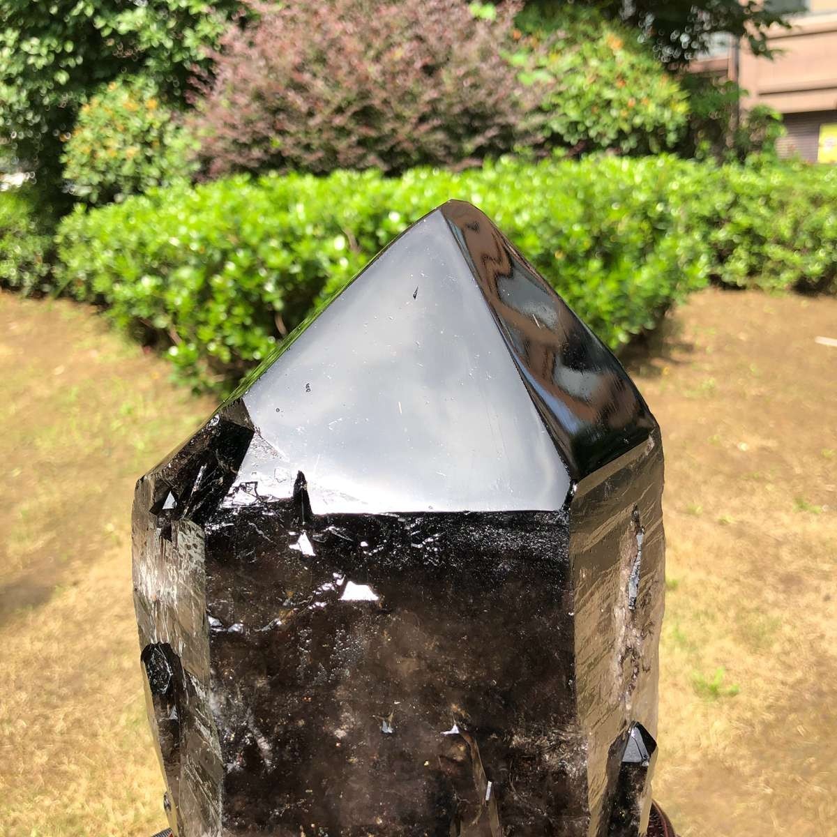 12.78LB Natural Dark tea quartz Crystal Specimen Reiki Mineral Add bracket 1810