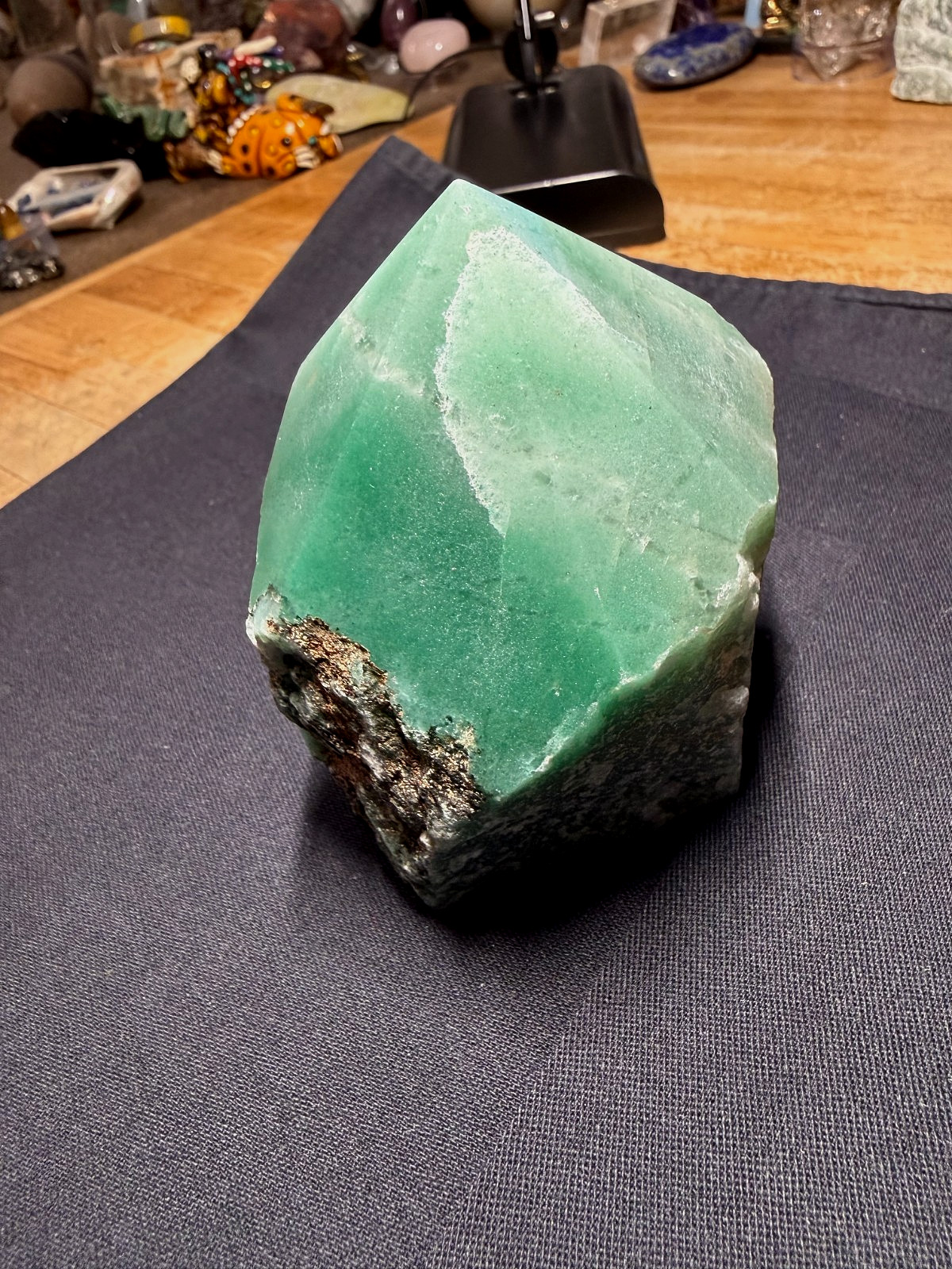 Green Aventurine Crystal Gemstone Six Sided Chiseled Point Specimen 335