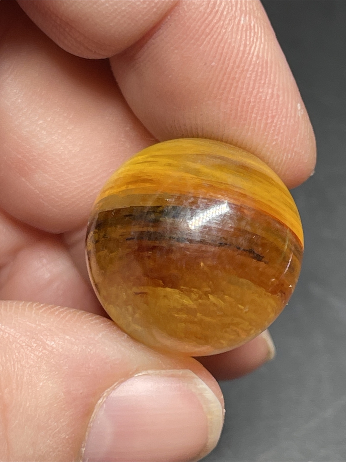 Yellow Mica Mini Sphere Ball Orb Marble Crystal 20.2mm