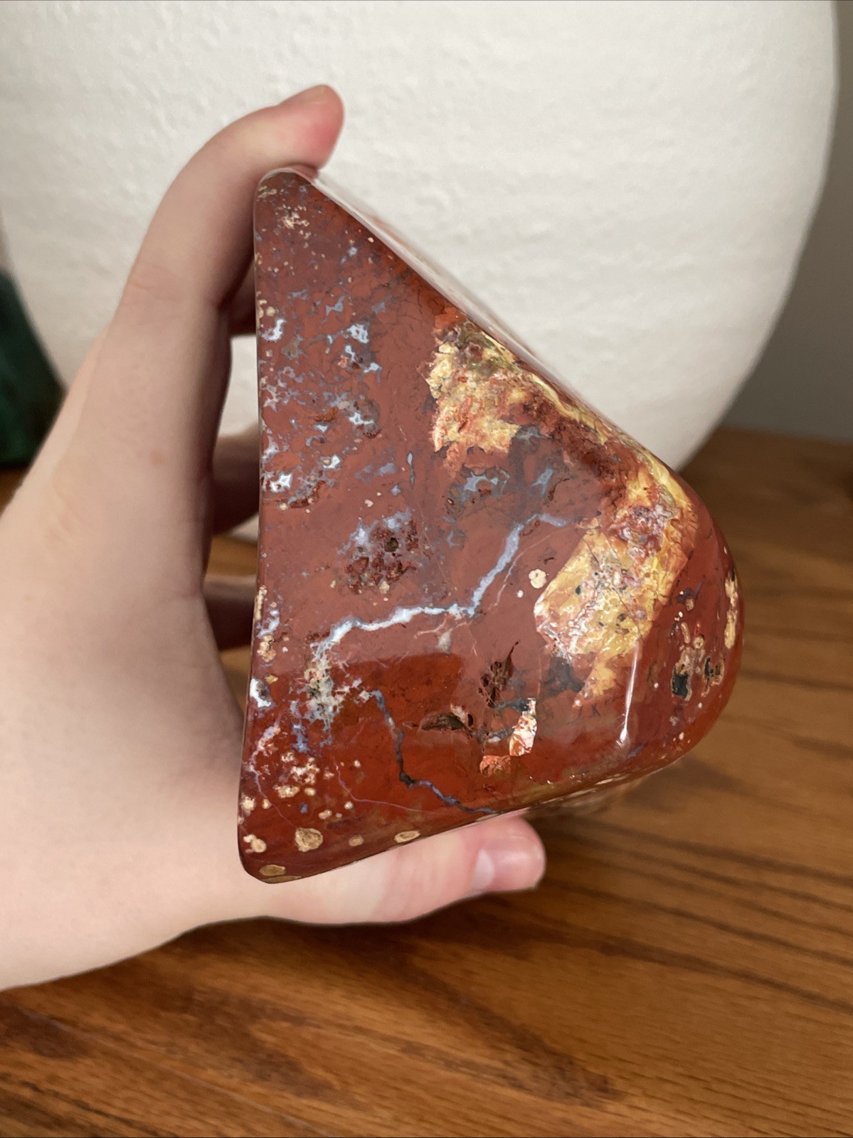 Red Orbicular Jasper – Carved And Polished – Display Piece Or Cabochon Material