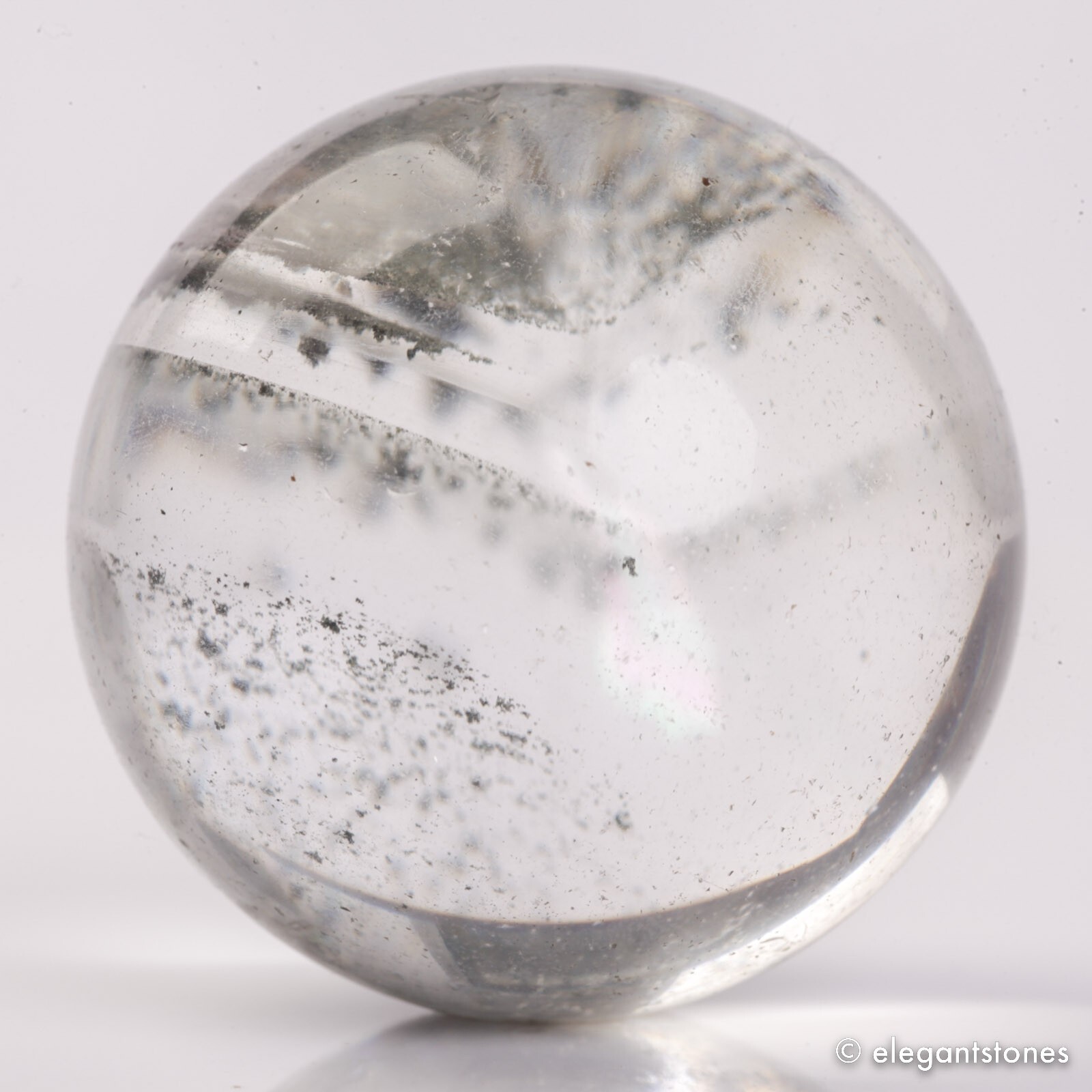 69g36mm Natural Garden/Phantom/Ghost/Lodolite Quartz Crystal Sphere Healing Ball
