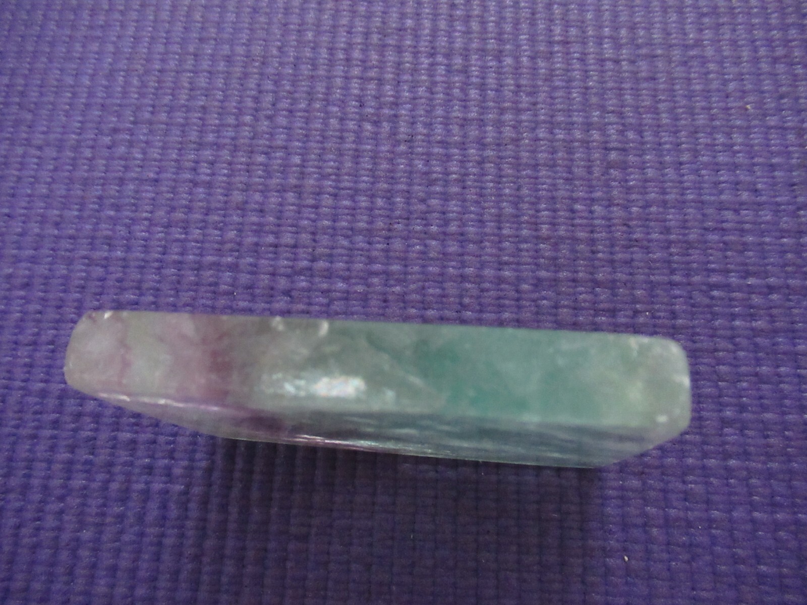 4 Ounce Cut and Polished Fluorite with Purple Swirl 2 3/4″ W x 2″ L x 3/8″ thick