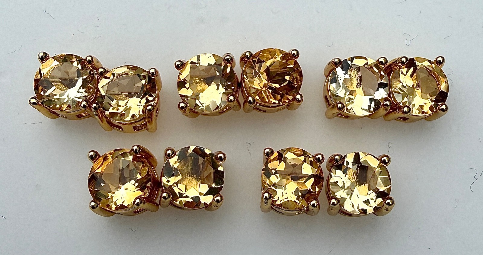 Wholesale Lot 5 Pairs Natural Citrine Stud Earring 6mm