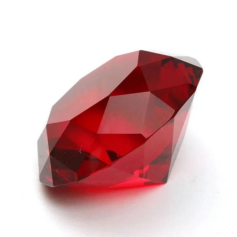 40mm Red Diamond Shaped Crystal Paperweight Mini Paperweight Crafts DIY Jewelry
