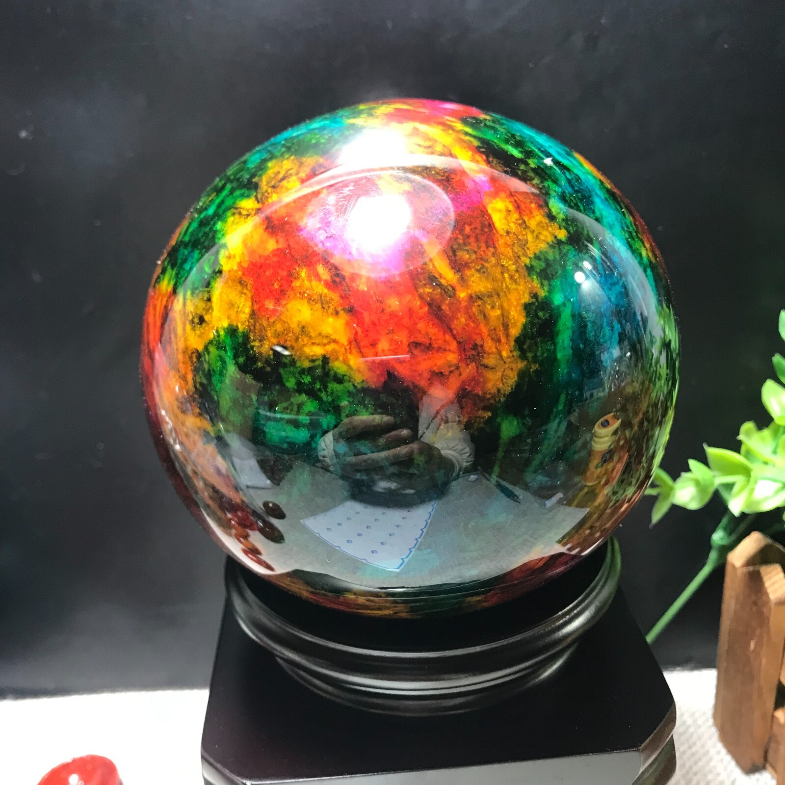 103mm 1680g “Seven Colors Jade” sphere specimen -Taiwan China Gift 01
