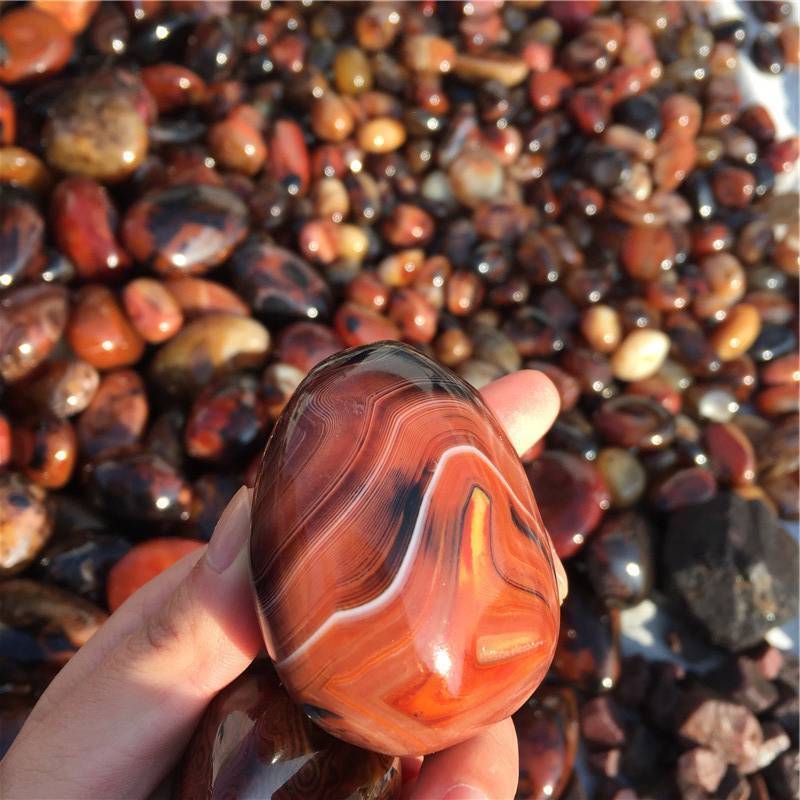 20-150g Natural Silk Banded Lace Agate Crystal Sardonyx Carnelian Specimen Stone