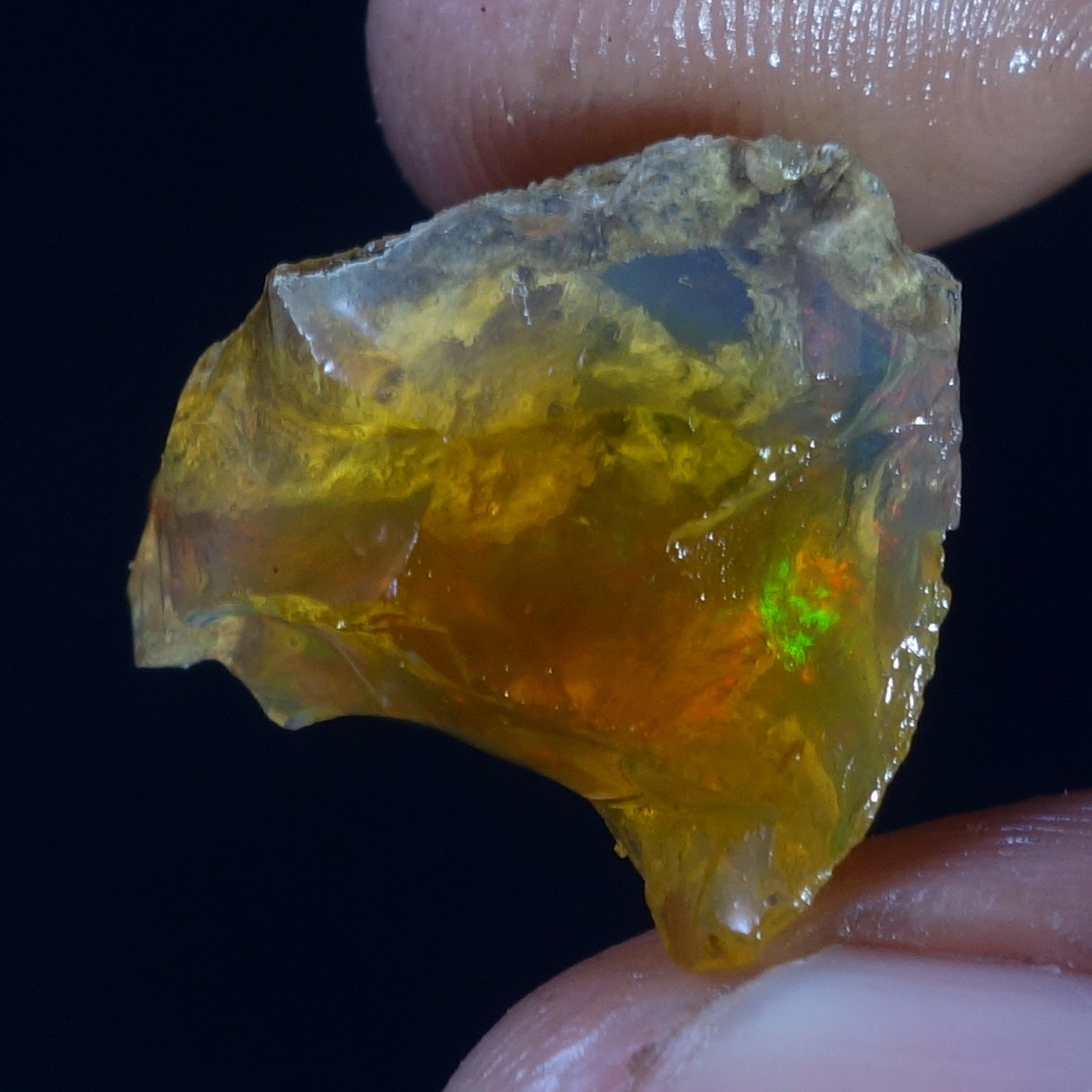Natural Ethiopian Loose Rough Raw Opal Gemstone Multi Fire Oil Rough 16.00 Carat