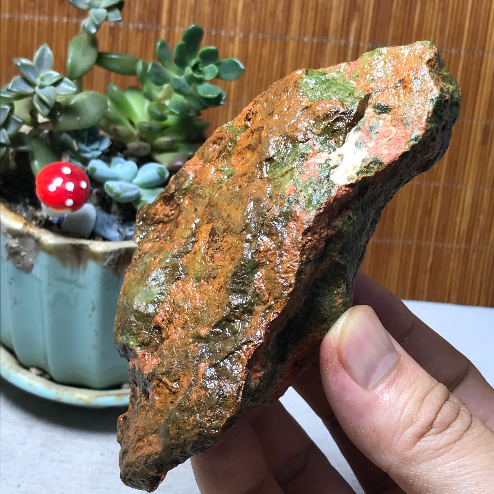 228g Natural Unakite Crystal gemstone Rough Mineral Specimen healing A6354