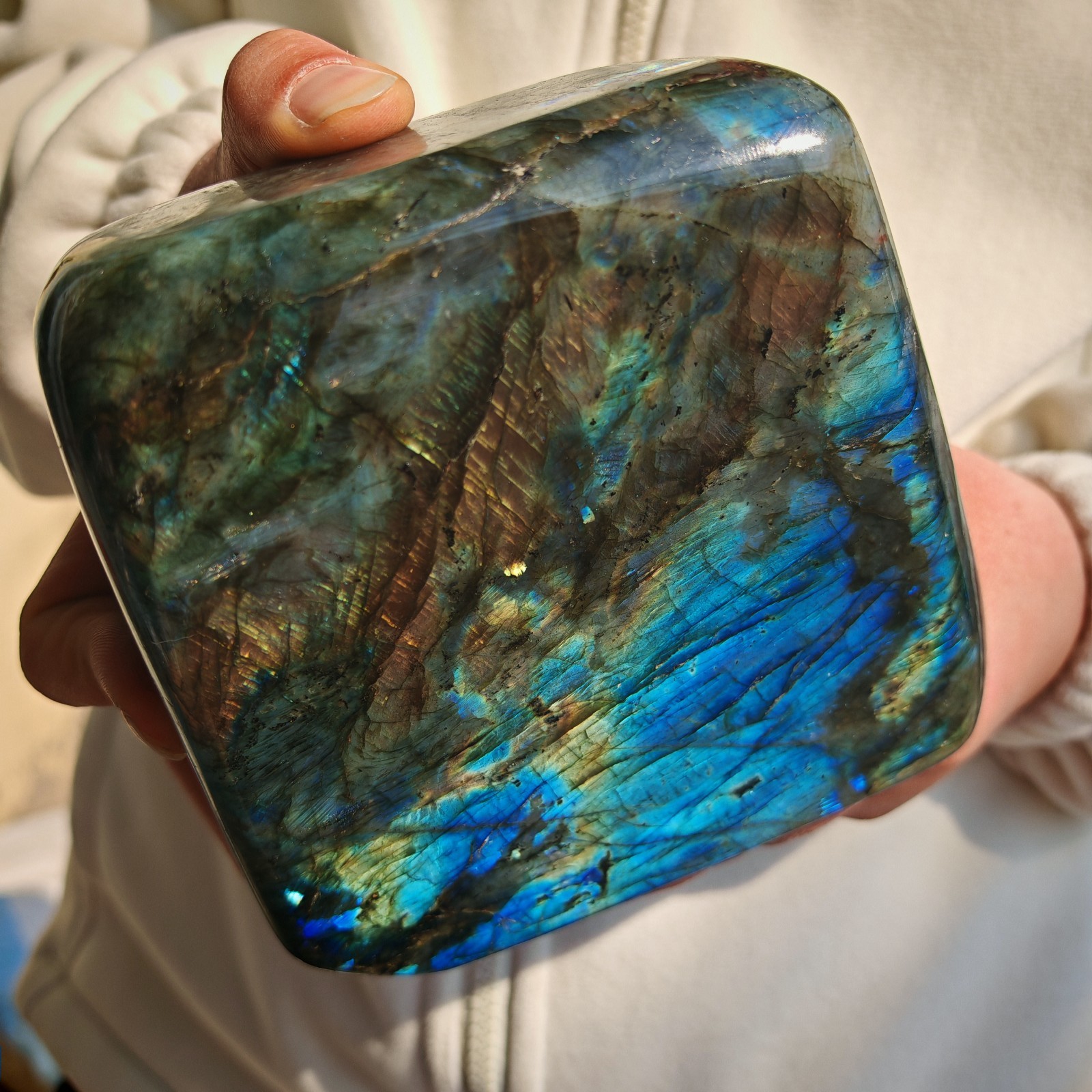 4.95LB Natural Labradorite Mineral Quartz Crystal Mineral Reiki healing