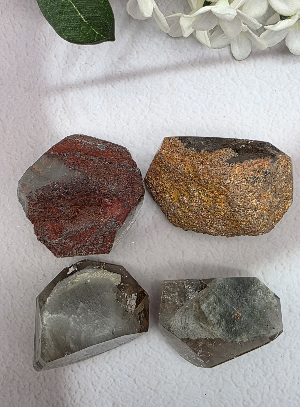 Garden Quartz Freeform Wholesale Lot 4 Pieces, Hand Carved And Polished 1+ Pound