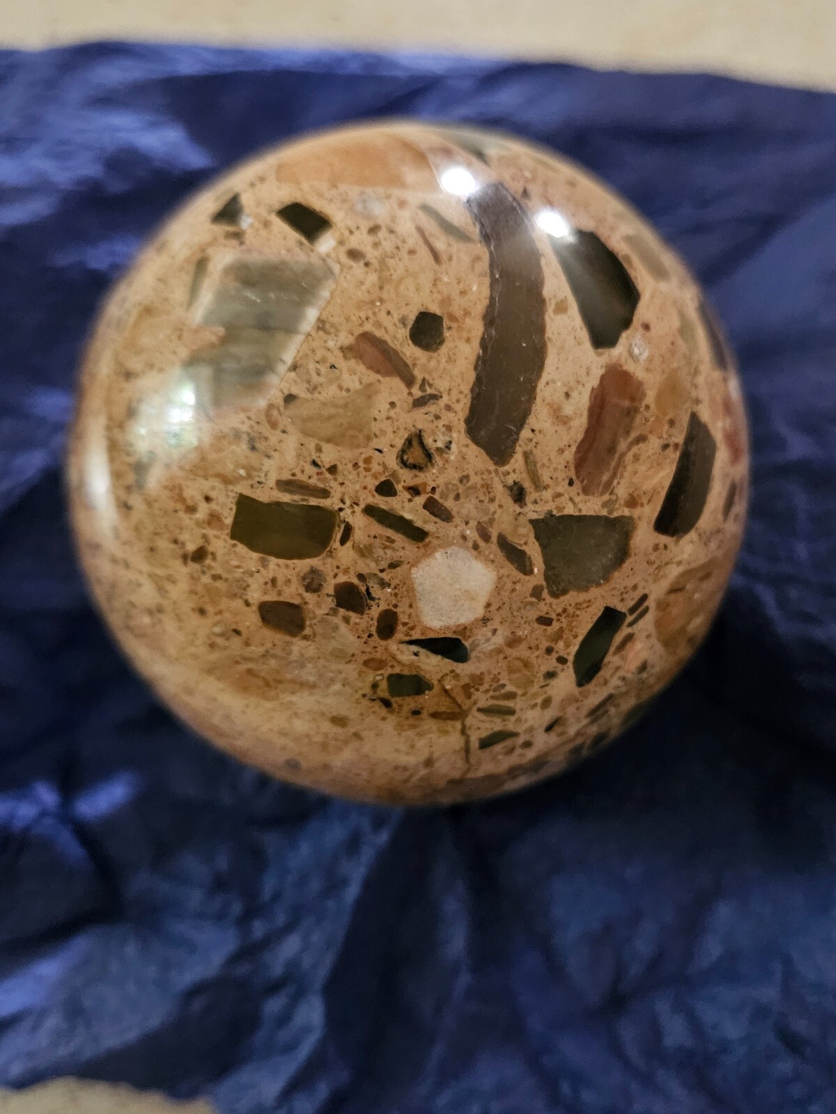 Stone Ball Sphere Crystal 2 3/8 inch diameter each