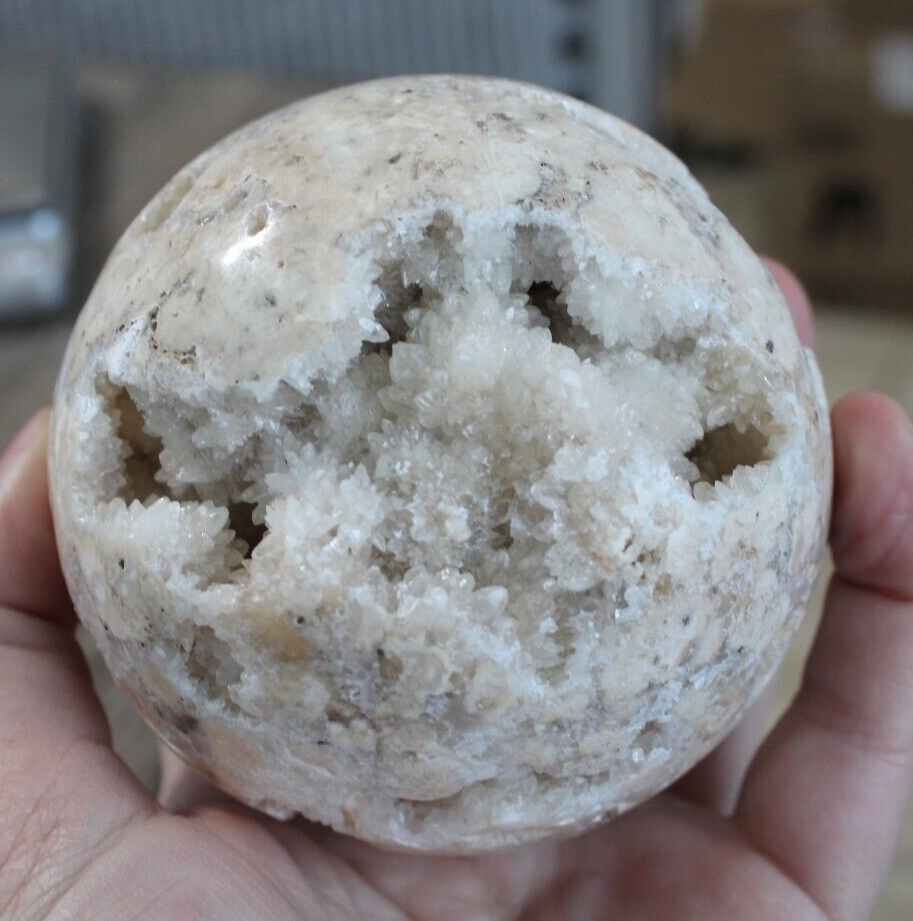 INDONESIA DRUZY CALCITE SPHERE 83.5 MM/ 674.4 GRAMS