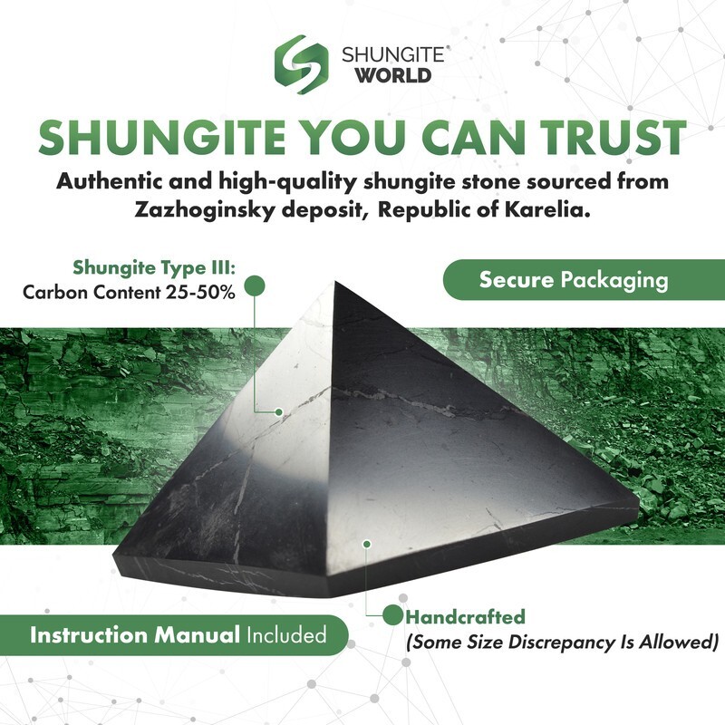 Shungite World Shungite Pyramid Set 2 pcs – 40 mm / 1.57″ (Polished+Unpolished)