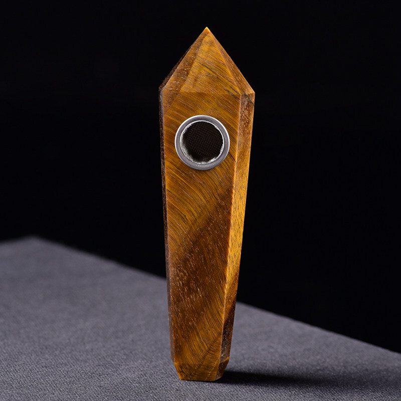 Raw Natural Quartz Tobacco Smoking Pipe Crystal Point Wand Healing Reiki Obelisk
