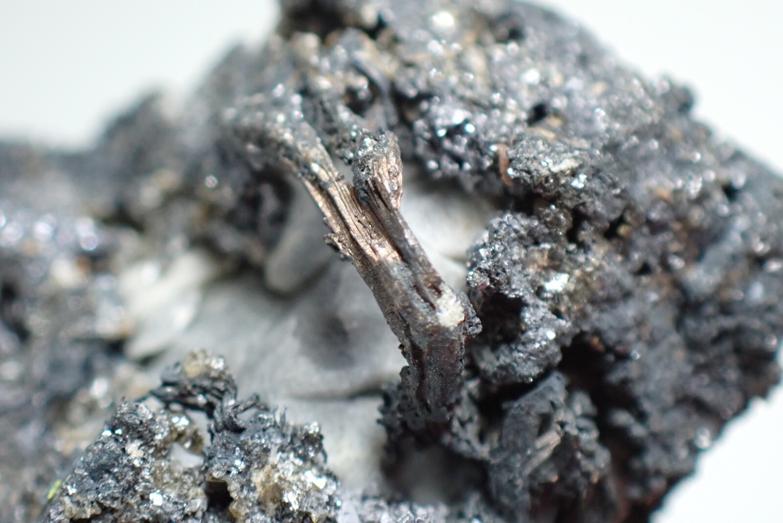 SILVER * WIRES ON CALCITE + GALENA * RARE LOCALITY !!! Trebsko, CZECH REPUBLIC