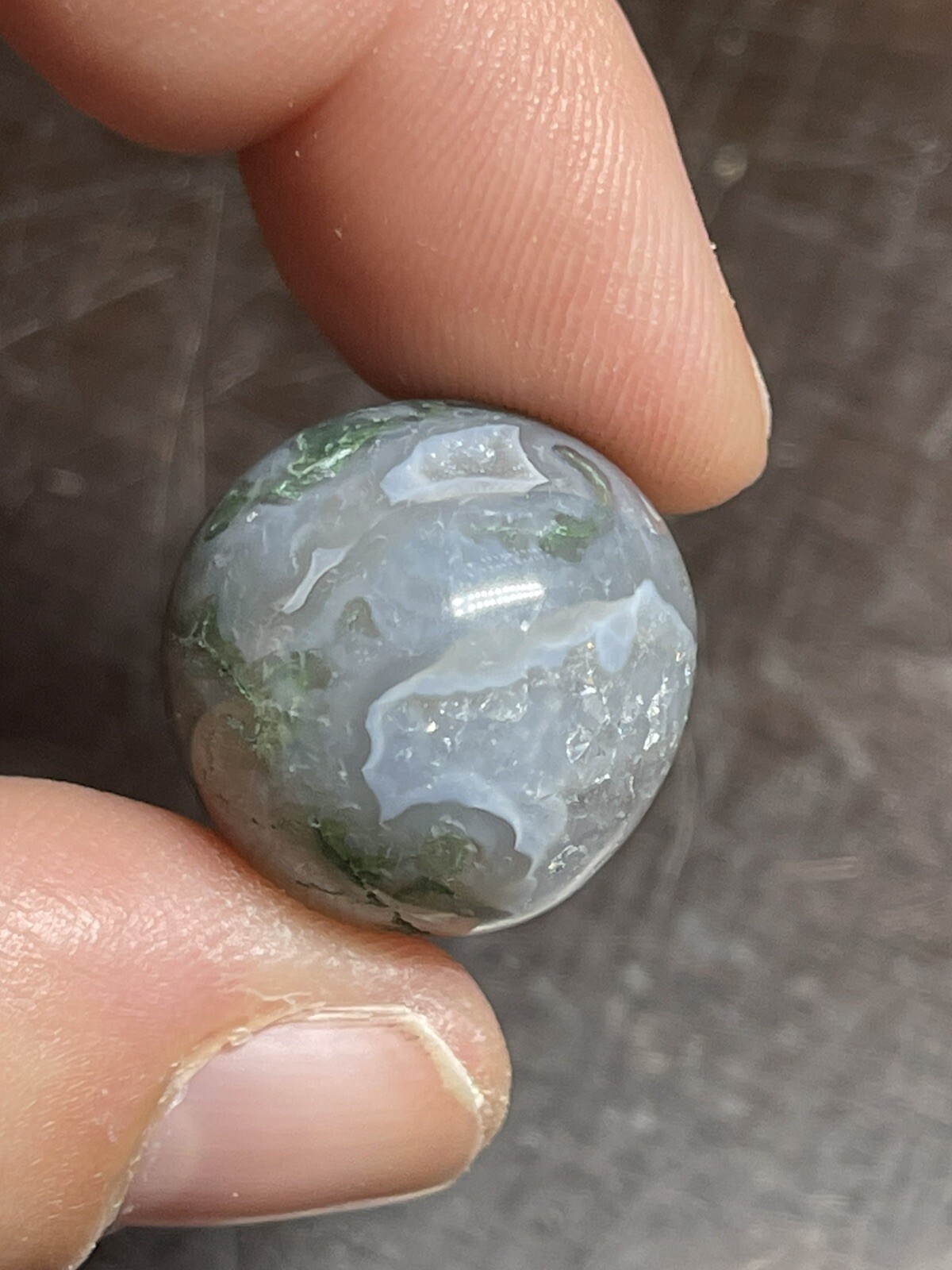 Moss Agate Mini Sphere Ball Orb Marble 19.1mm 9g