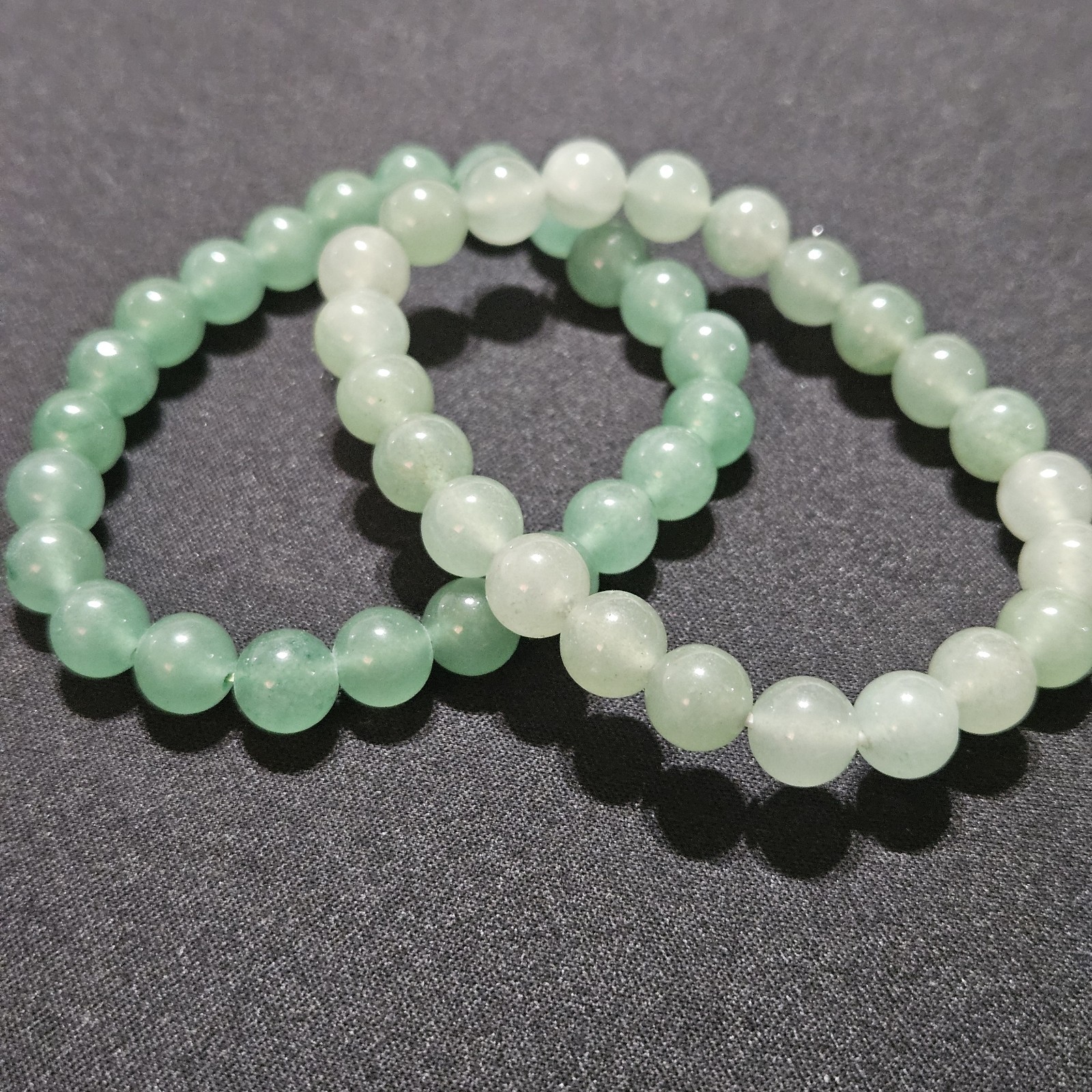 Natural Crystal Bead Stretch Bracelet, Lot Of 4, Gemstones, 8mm, Jasper, Agate +