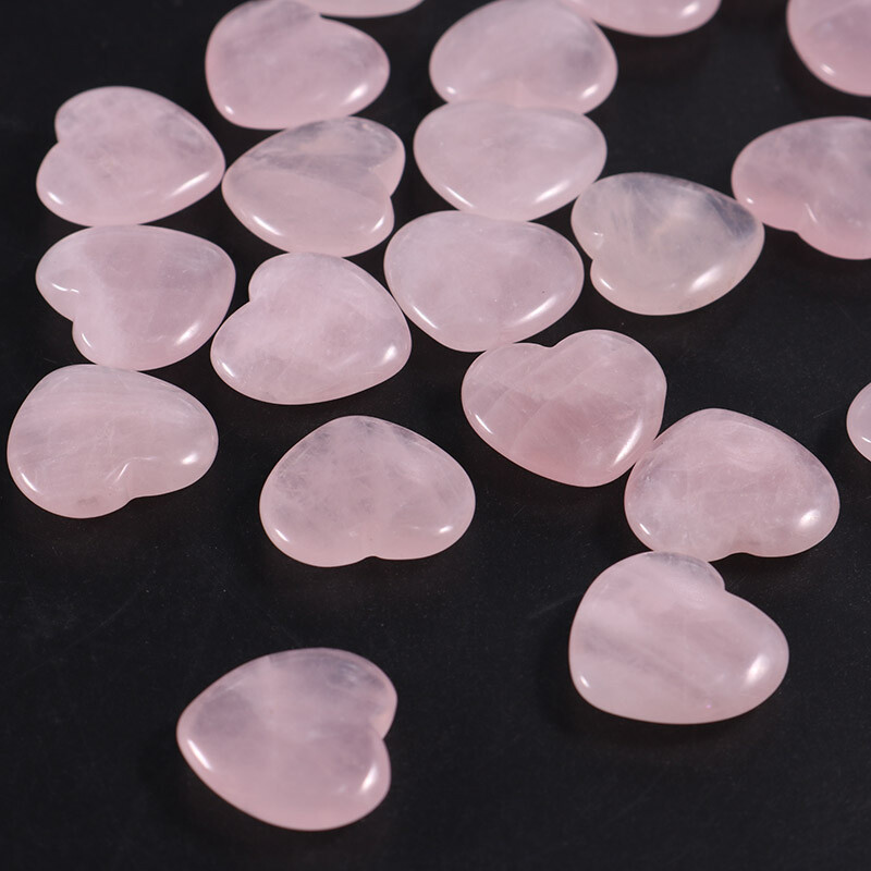 Natural Rose Quartz Healing Gem Stone Small Crystal Stone Heart 20x6mm 30pcs