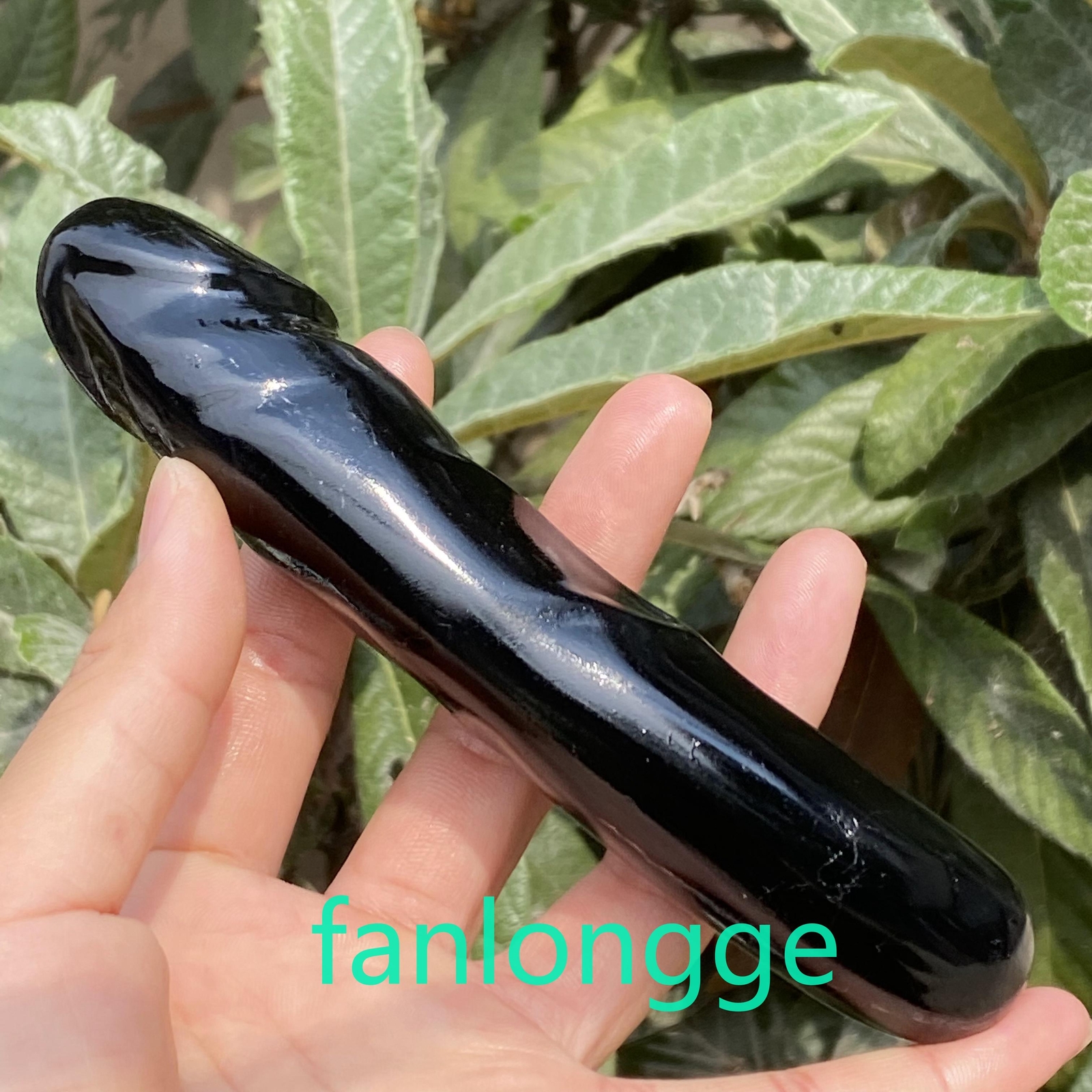 6in Natural Obsidian Male Penis Quartz Crystal Skull Massager scrub Gem 1PC
